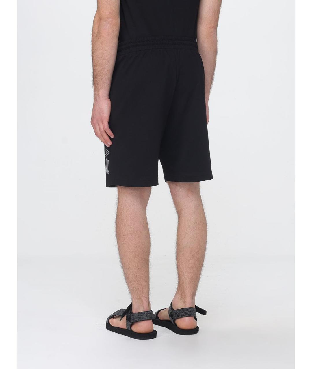 EA7 Черные хлопковые шорты, фото 2