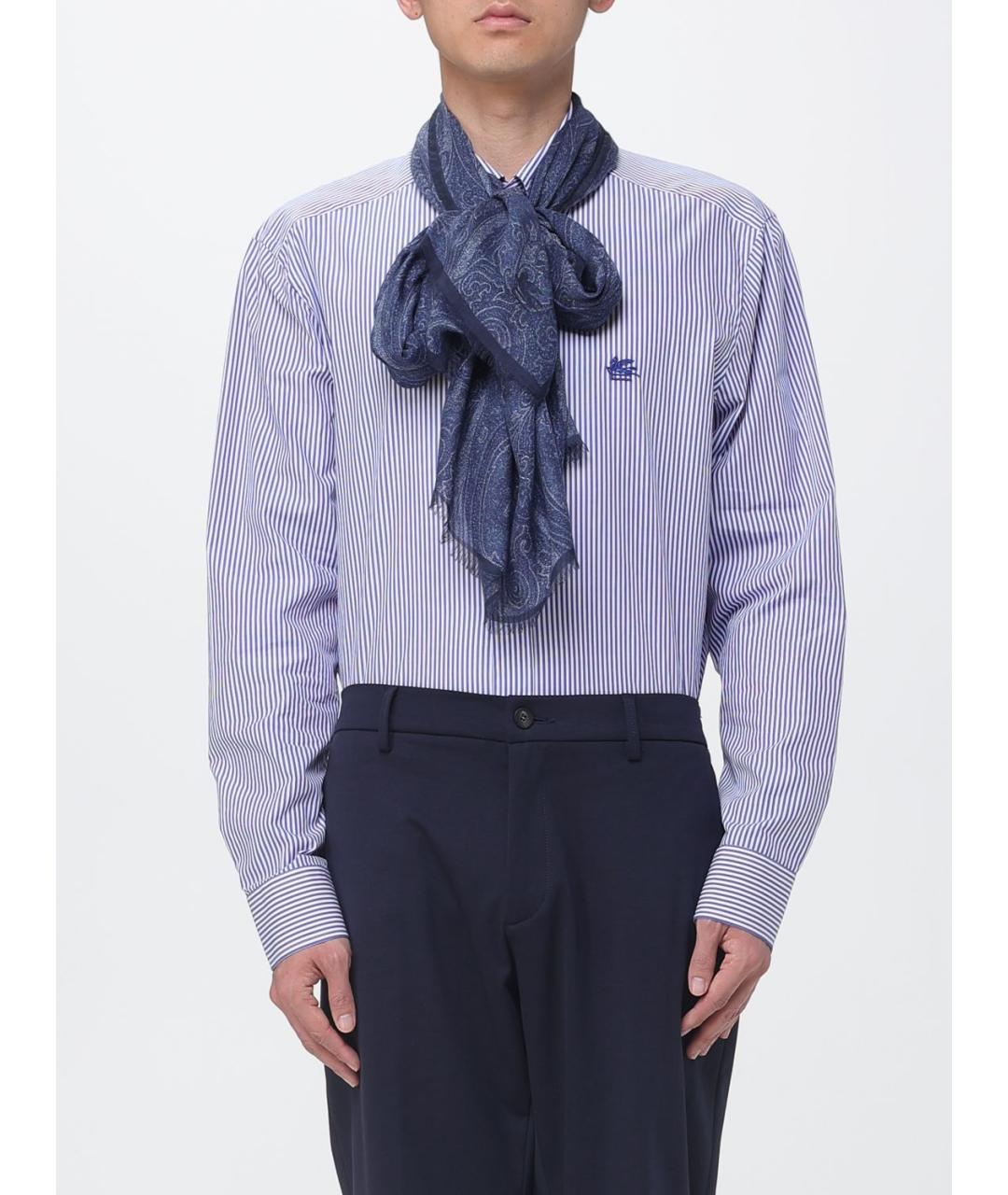 ETRO Синий кашемировый шарф, фото 2