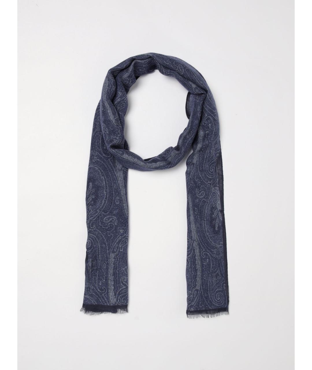 ETRO Синий кашемировый шарф, фото 5