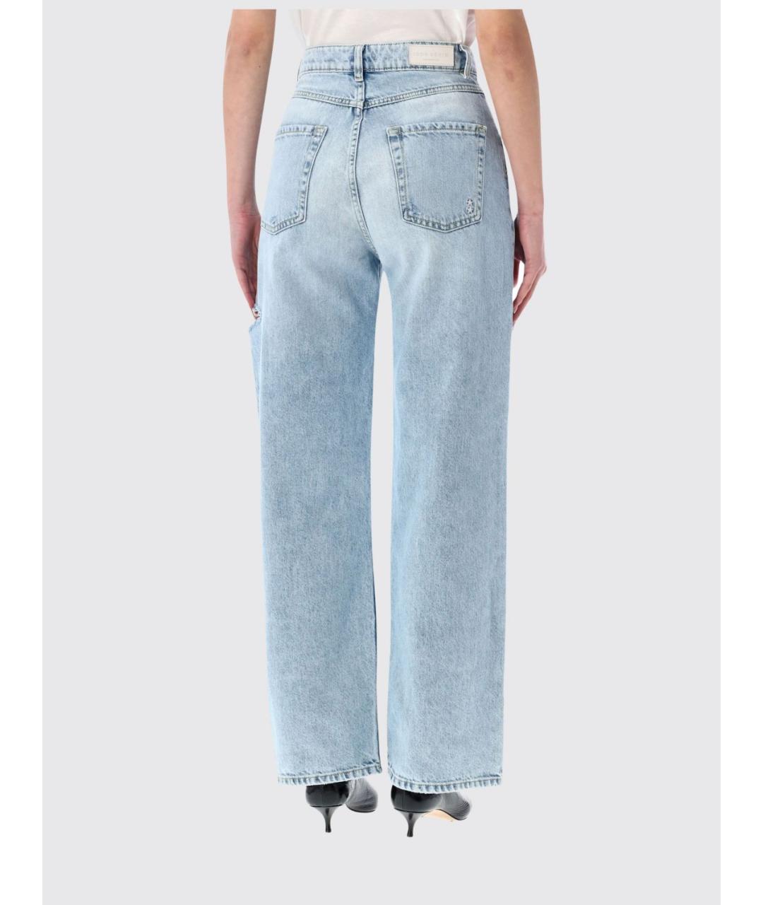 ICON DENIM Синие хлопковые прямые джинсы, фото 2