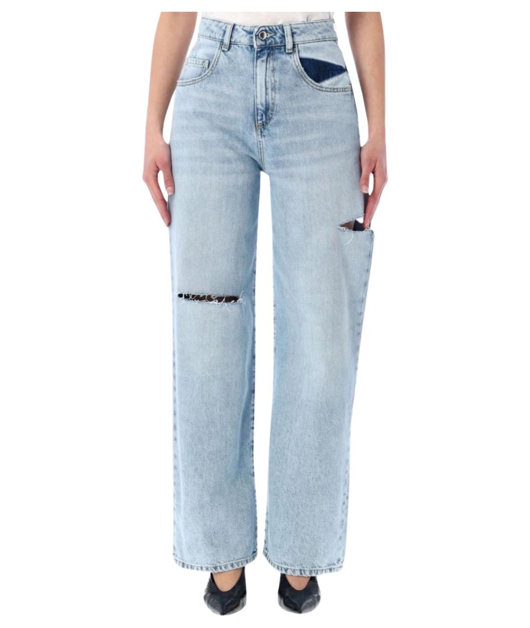 ICON DENIM Синие хлопковые прямые джинсы, фото 1