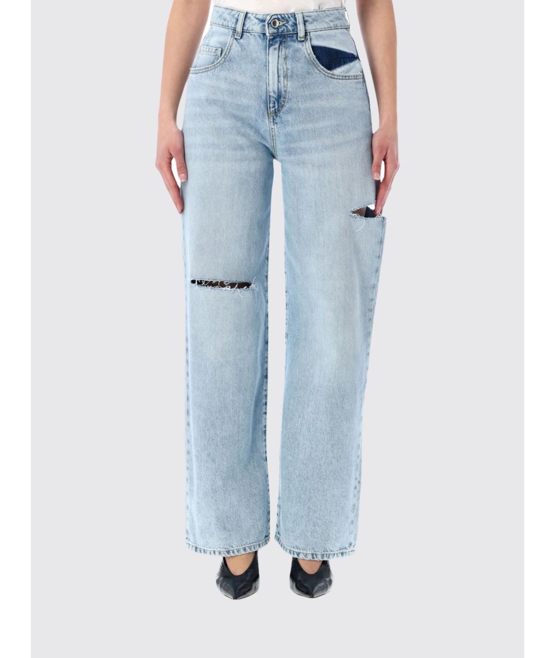 ICON DENIM Синие хлопковые прямые джинсы, фото 4