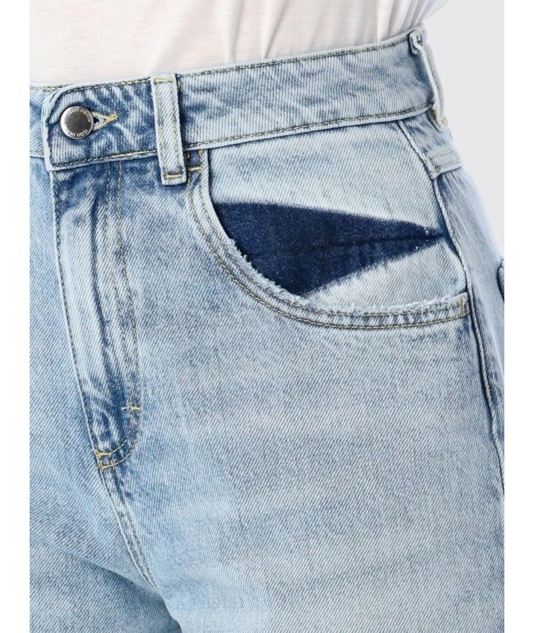 ICON DENIM Синие хлопковые прямые джинсы, фото 3
