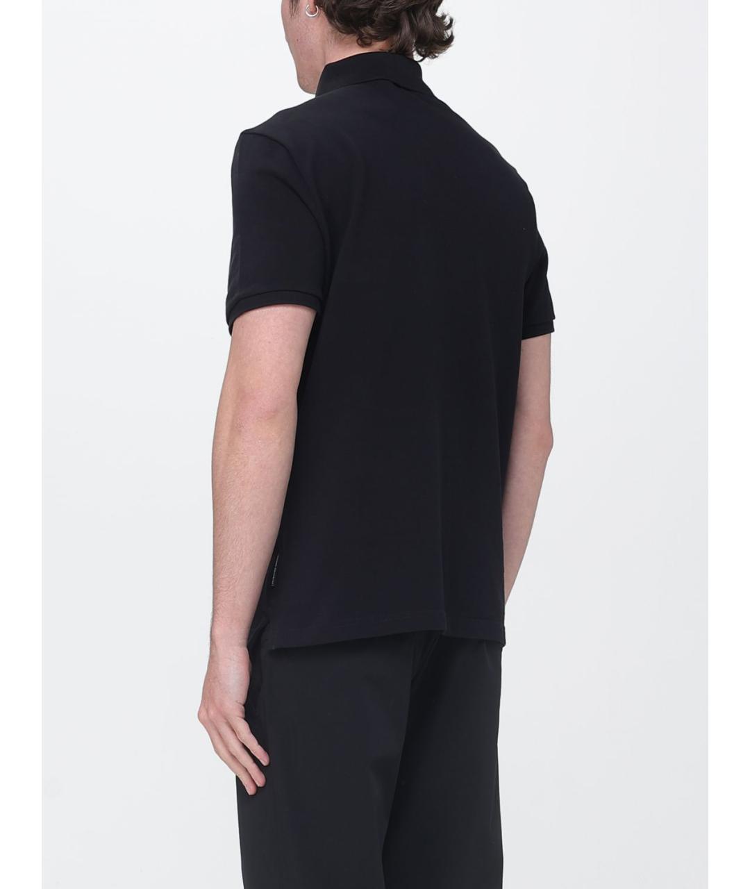 MOOSE KNUCKLES Черное хлопковое поло с коротким рукавом, фото 2