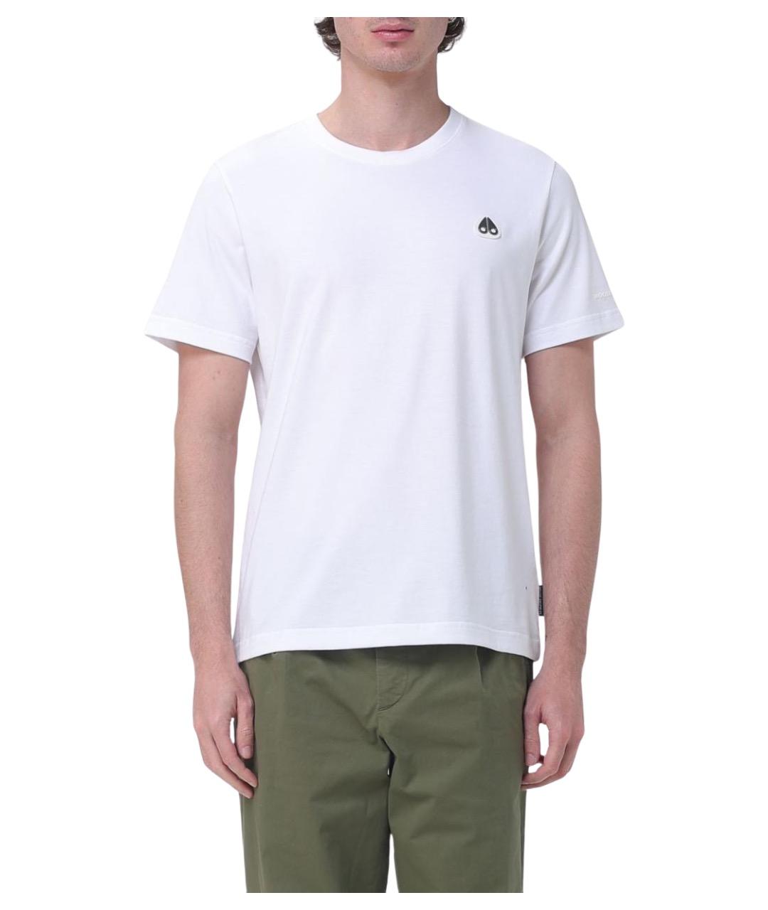 MOOSE KNUCKLES Белая хлопковая футболка, фото 1