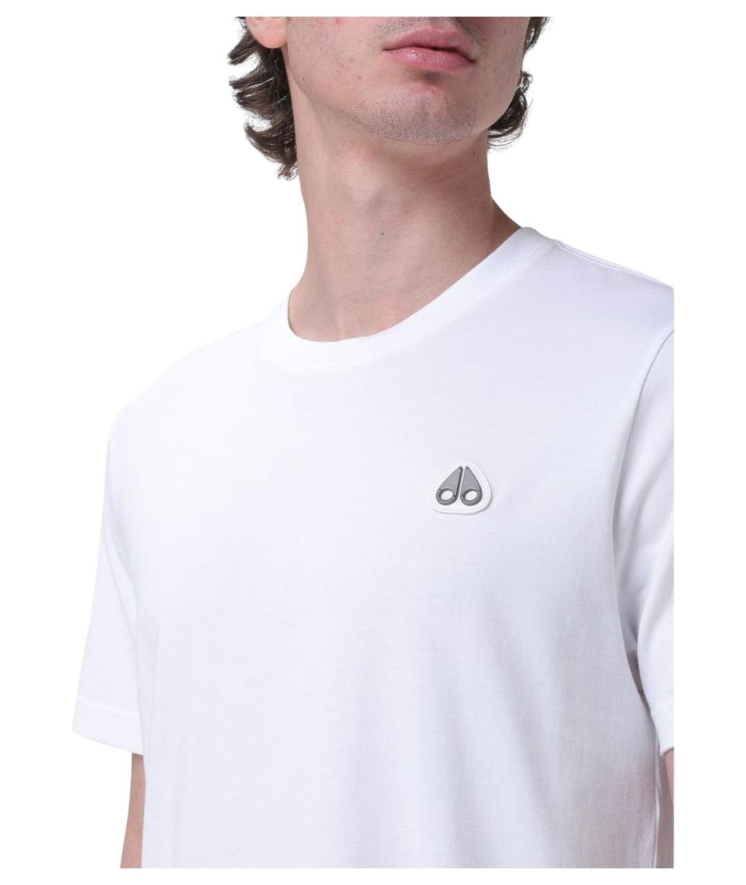 MOOSE KNUCKLES Белая хлопковая футболка, фото 3