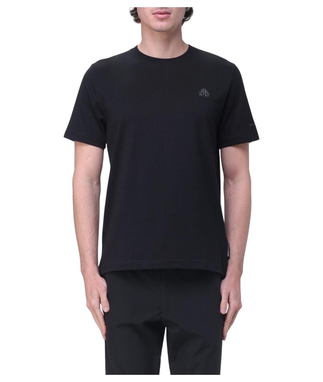 MOOSE KNUCKLES Черная хлопковая футболка, фото 1