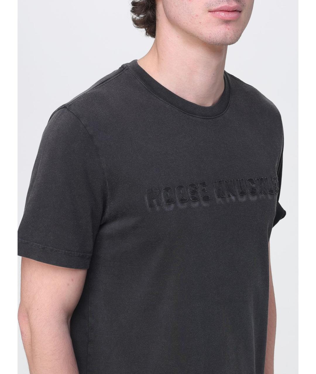 MOOSE KNUCKLES Черная хлопковая футболка, фото 3