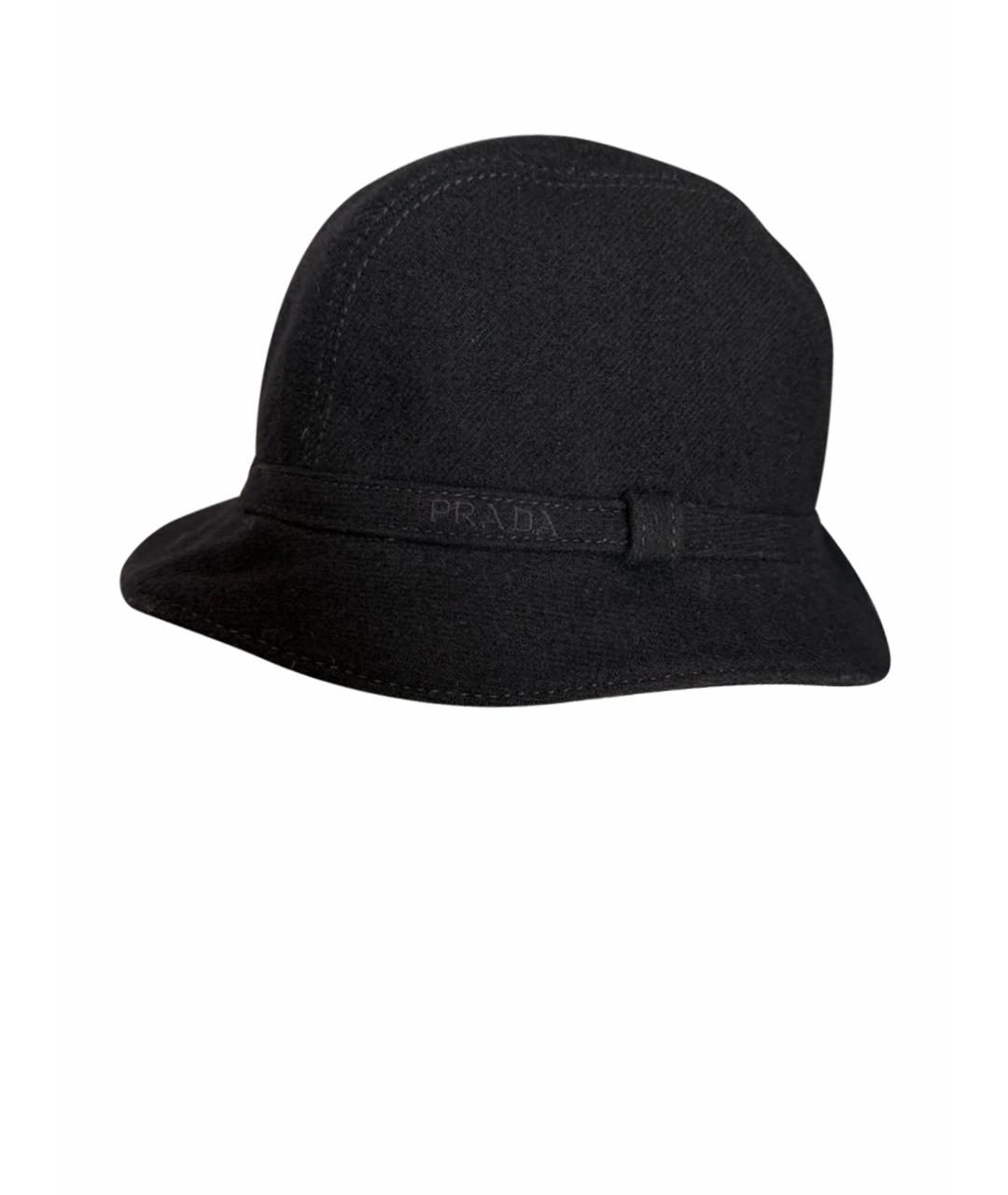PRADA Черная шерстяная шляпа, фото 1