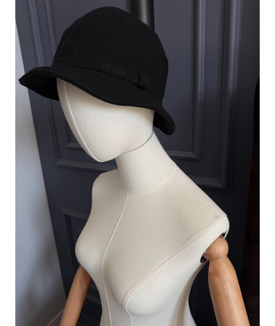 PRADA Черная шерстяная шляпа, фото 3