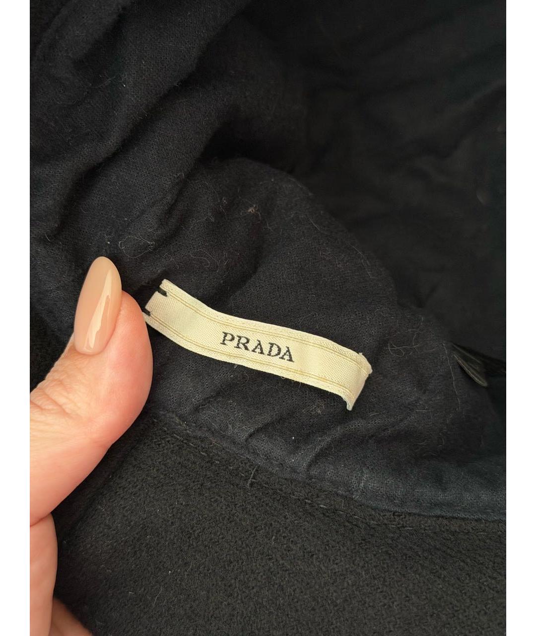 PRADA Черная шерстяная шляпа, фото 5