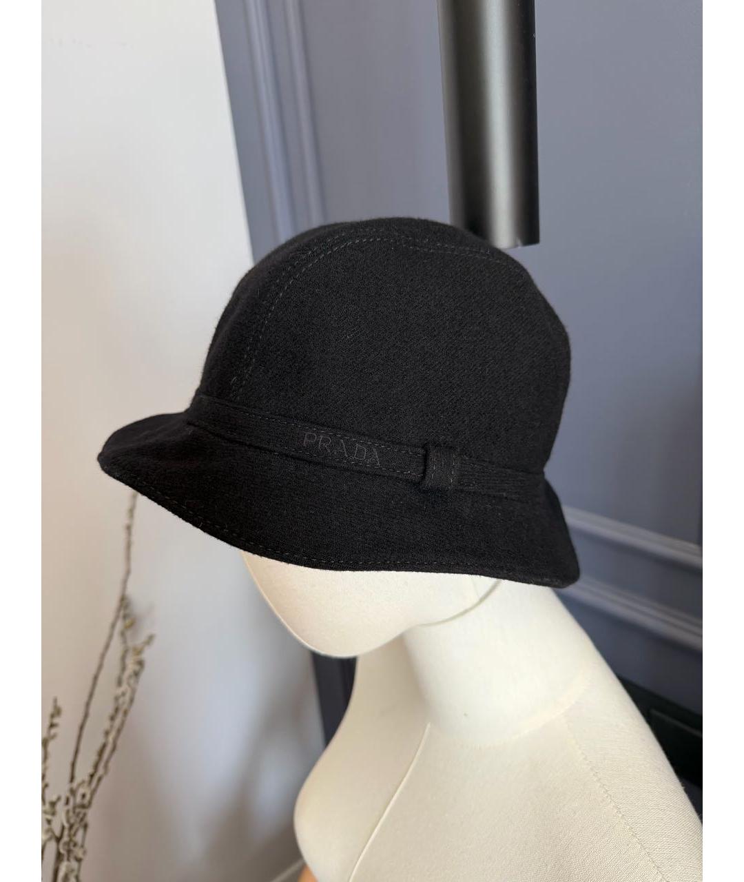 PRADA Черная шерстяная шляпа, фото 7