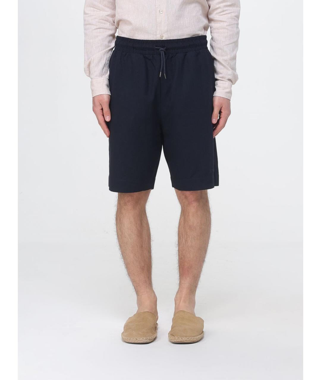 EMPORIO ARMANI Синие льняные шорты, фото 4