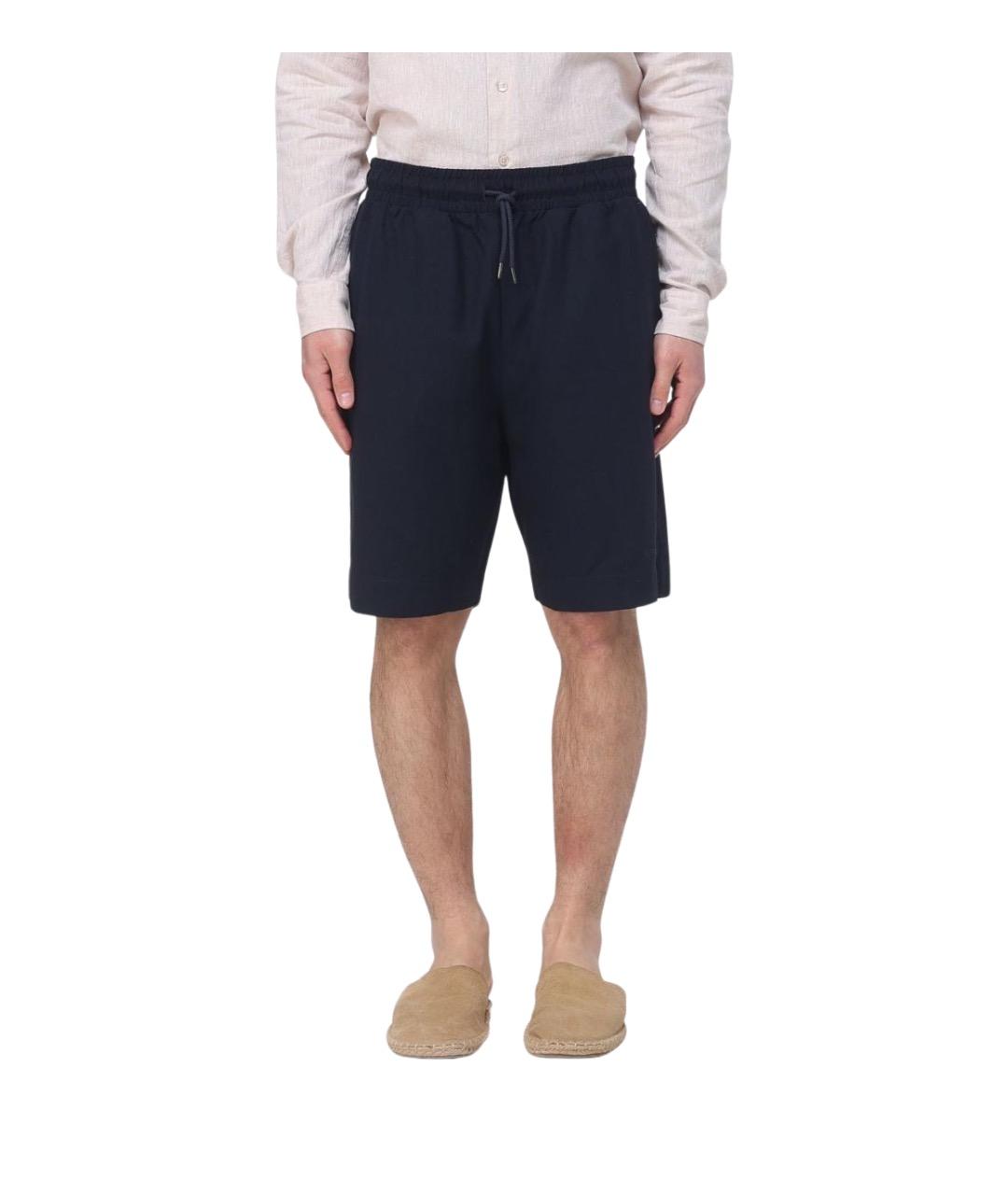 EMPORIO ARMANI Синие льняные шорты, фото 1