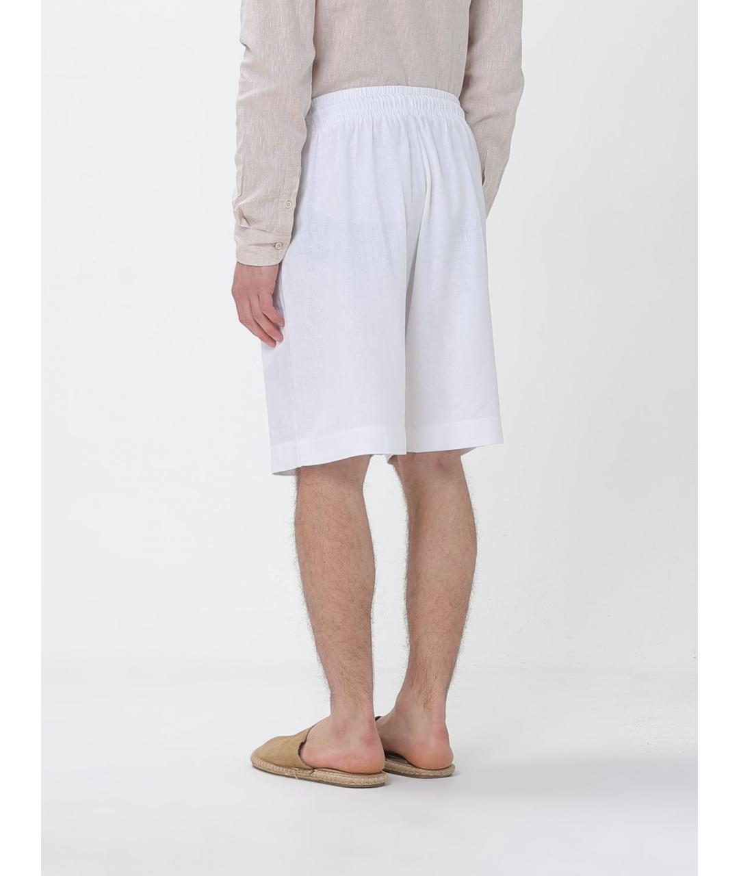 EMPORIO ARMANI Белые льняные шорты, фото 2