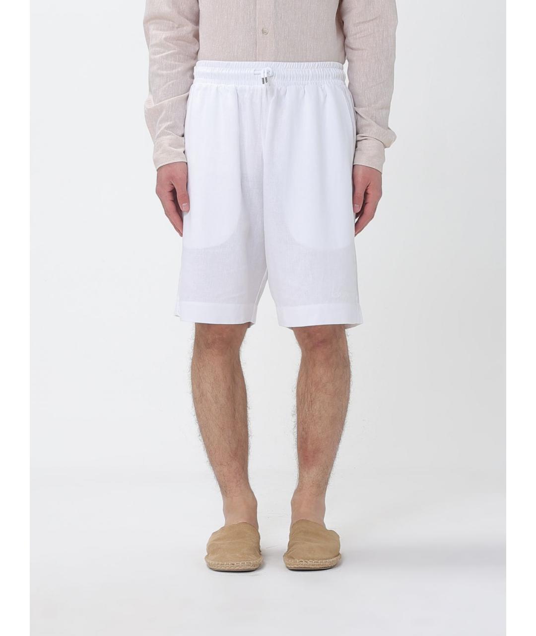 EMPORIO ARMANI Белые льняные шорты, фото 4
