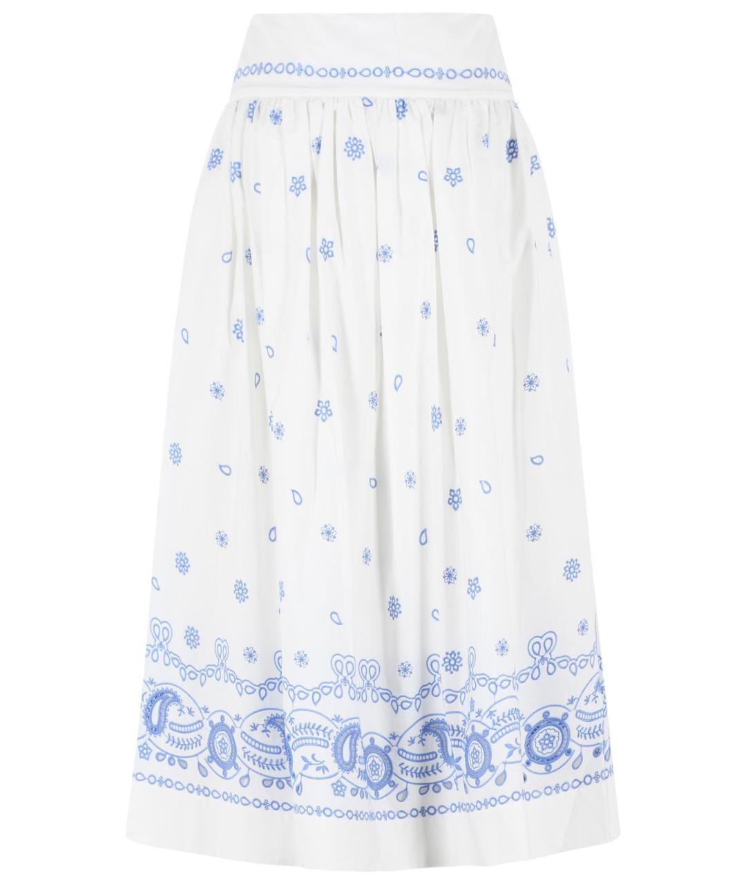 SELF-PORTRAIT Белая хлопковая юбка миди, фото 3