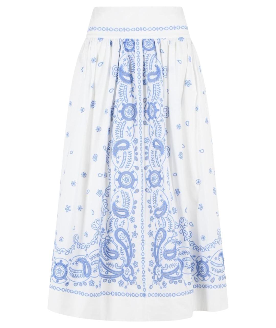 SELF-PORTRAIT Белая хлопковая юбка миди, фото 1