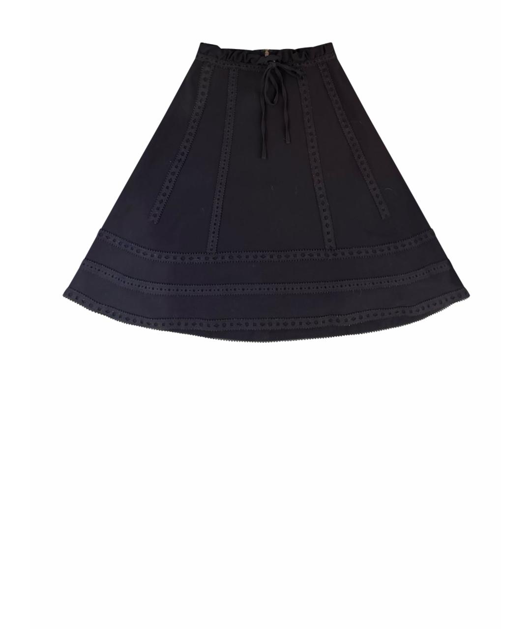 SAINT LAURENT Черная шерстяная юбка мини, фото 1