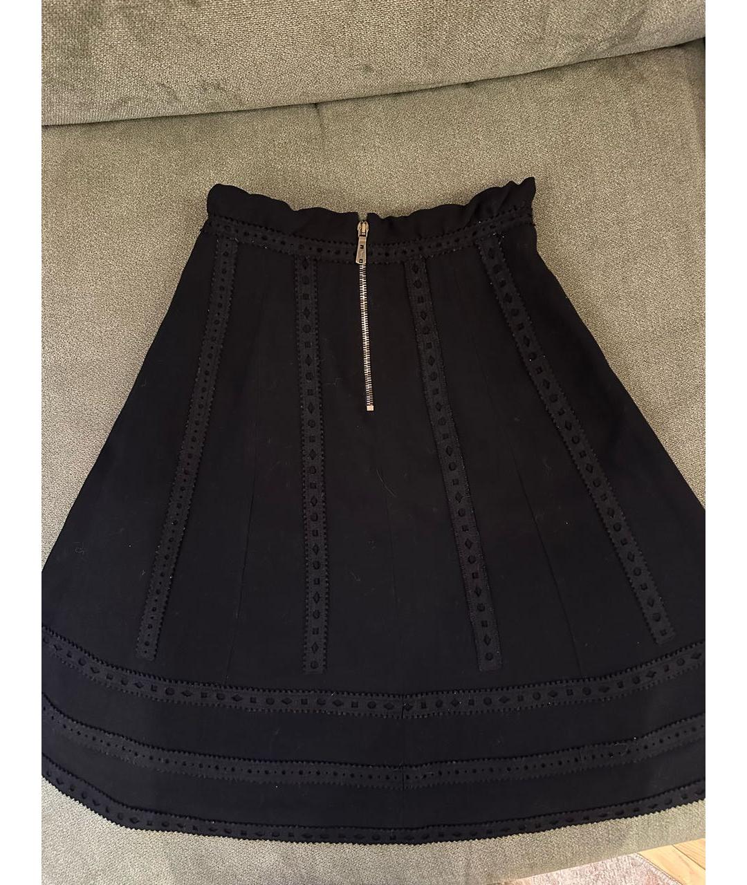 SAINT LAURENT Черная шерстяная юбка мини, фото 2