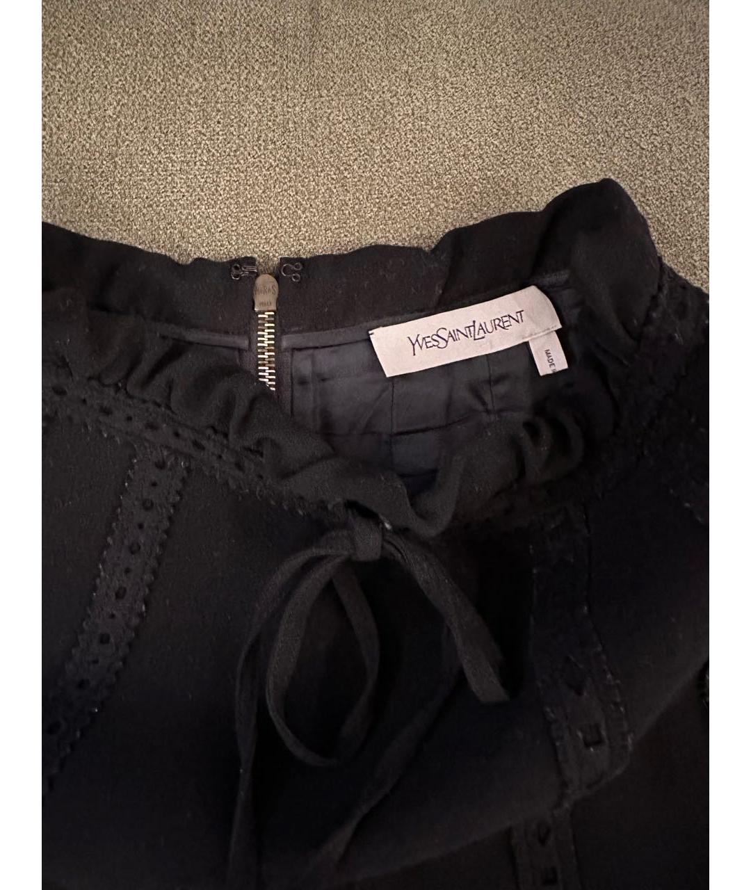 SAINT LAURENT Черная шерстяная юбка мини, фото 3