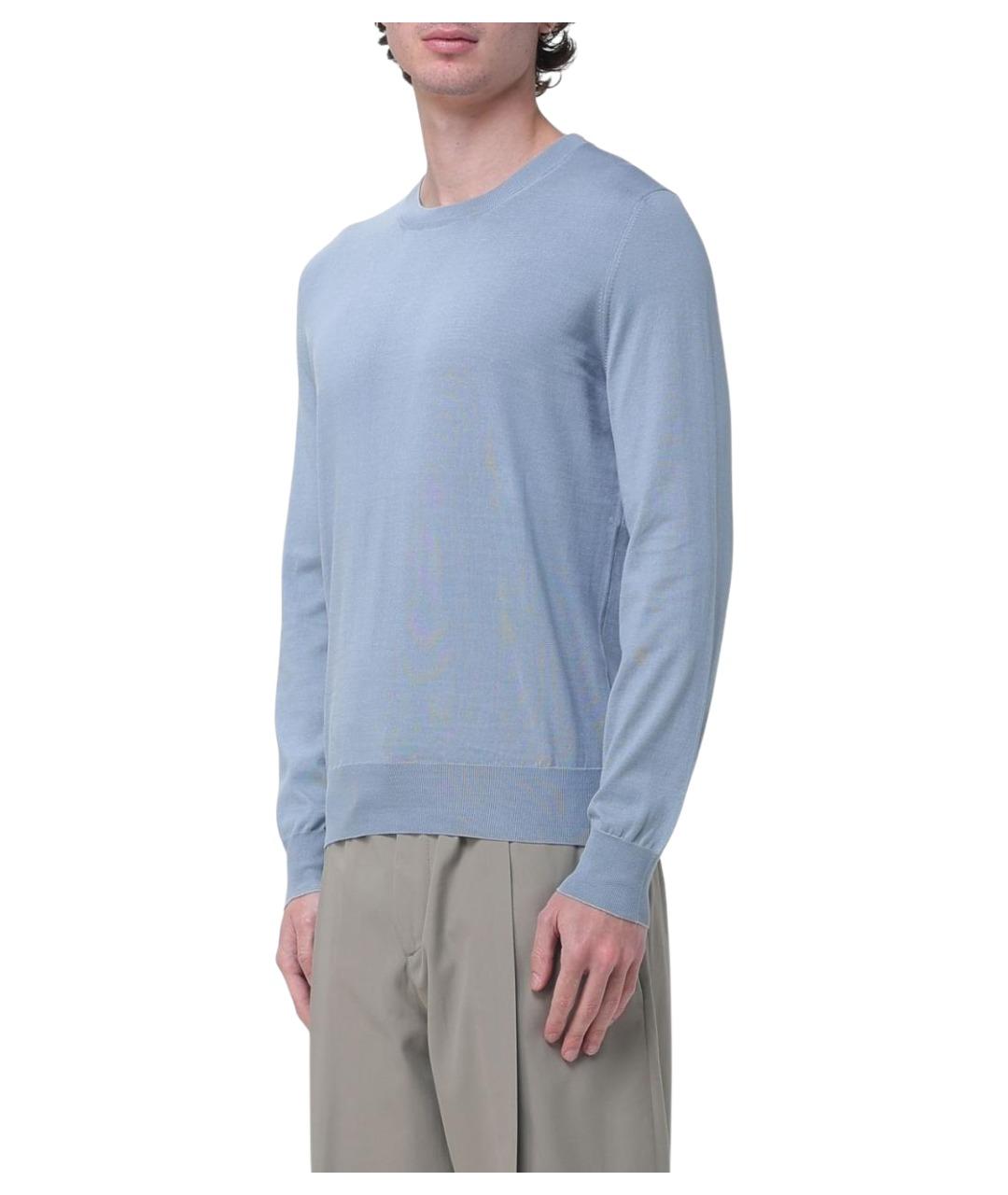 BRUNELLO CUCINELLI Голубой хлопковый джемпер / свитер, фото 4
