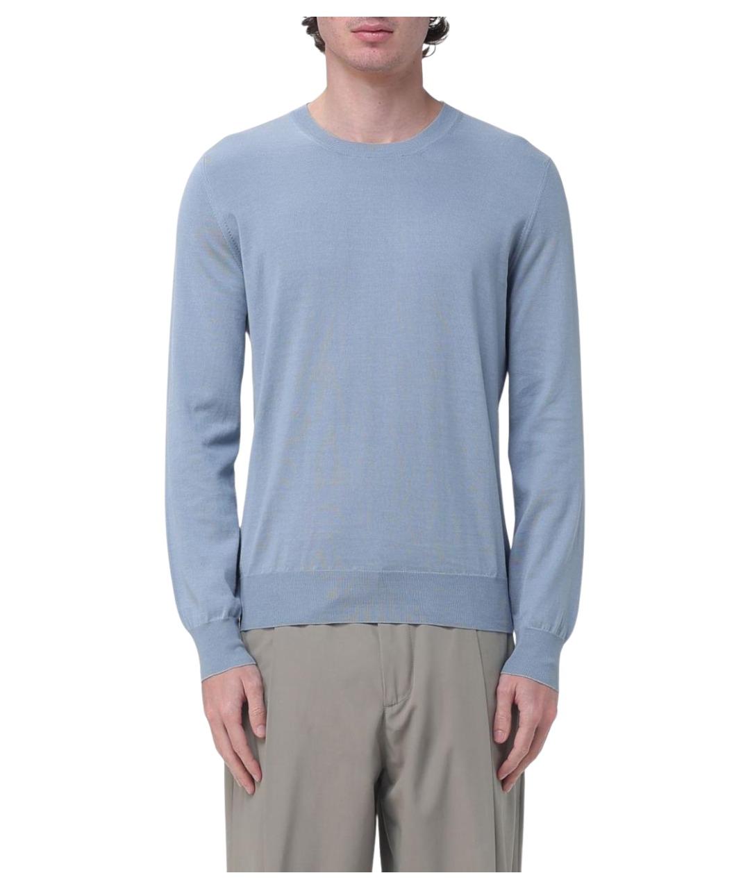 BRUNELLO CUCINELLI Голубой хлопковый джемпер / свитер, фото 1