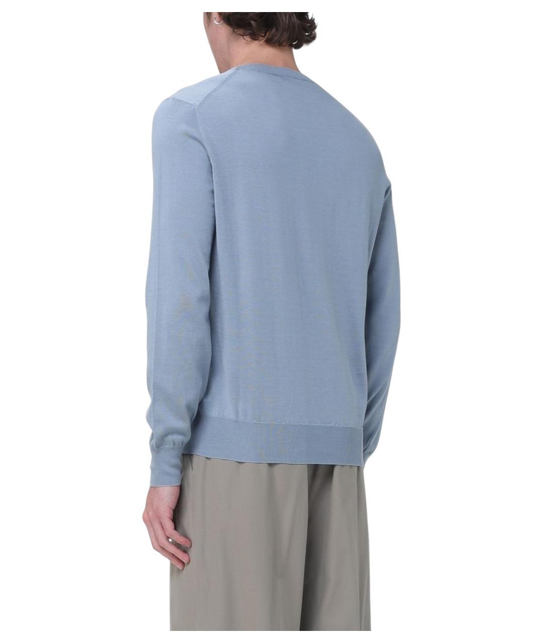 BRUNELLO CUCINELLI Голубой хлопковый джемпер / свитер, фото 3