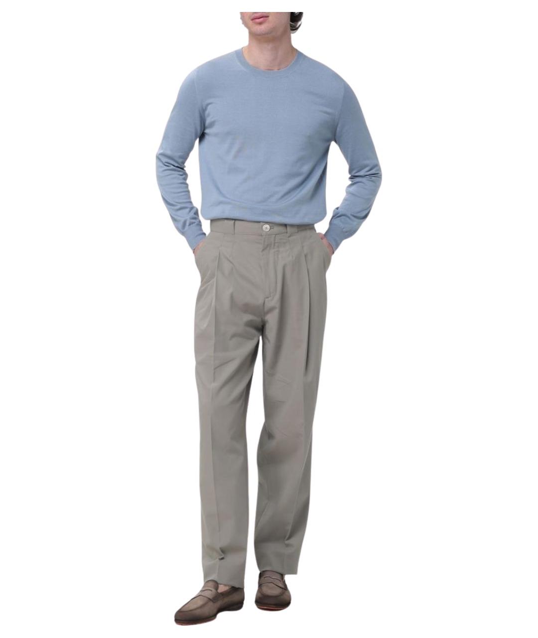 BRUNELLO CUCINELLI Голубой хлопковый джемпер / свитер, фото 2