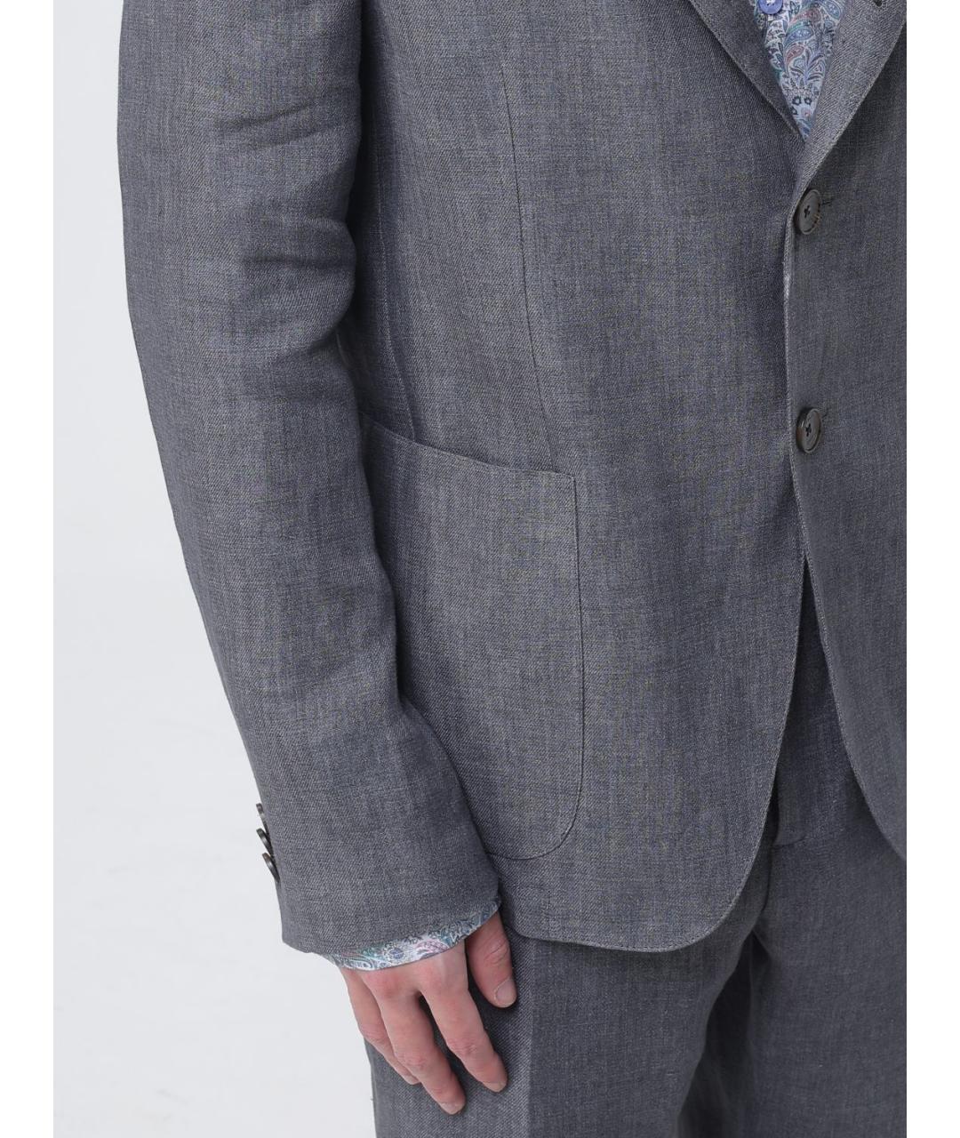 ETRO Серый льняной пиджак, фото 5