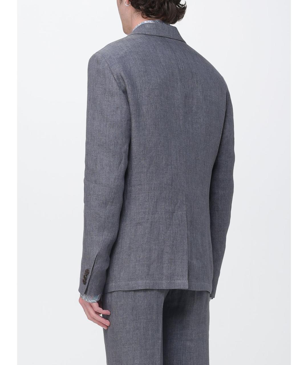 ETRO Серый льняной пиджак, фото 3