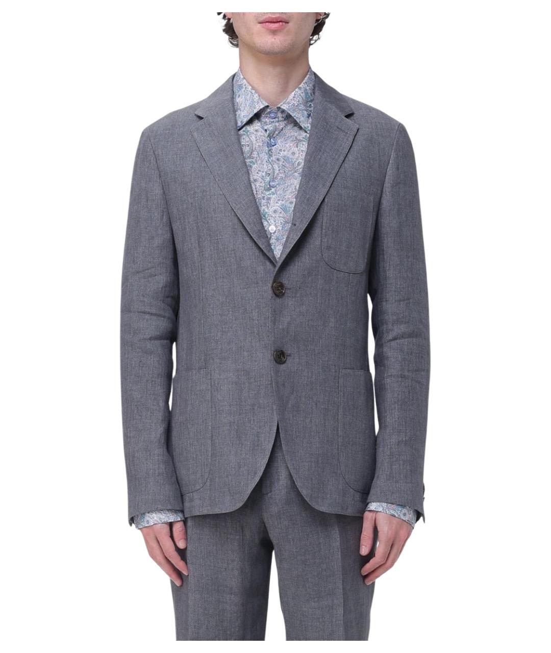 ETRO Серый льняной пиджак, фото 1