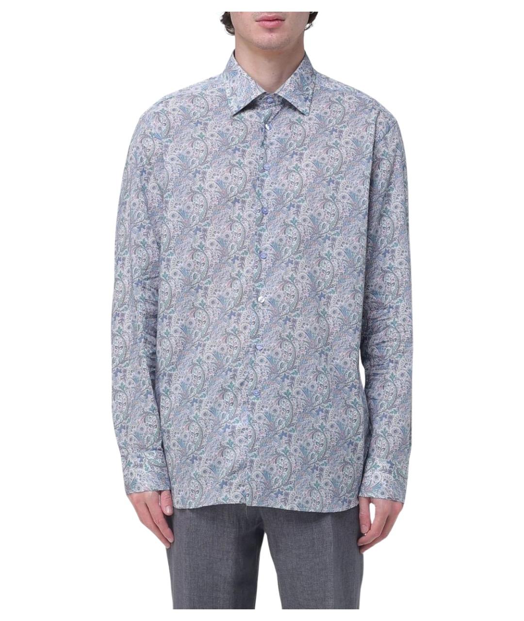 ETRO Синяя хлопковая кэжуал рубашка, фото 1