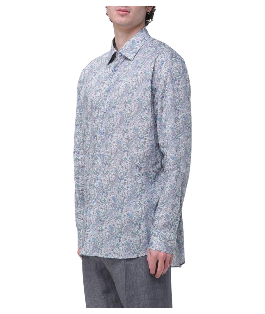 ETRO Синяя хлопковая кэжуал рубашка, фото 4