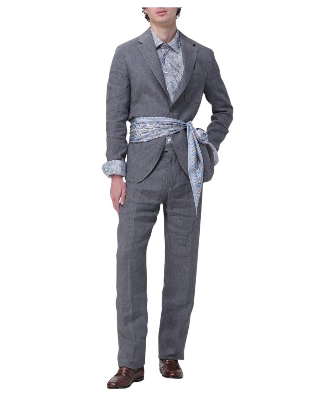 ETRO Синяя хлопковая кэжуал рубашка, фото 2