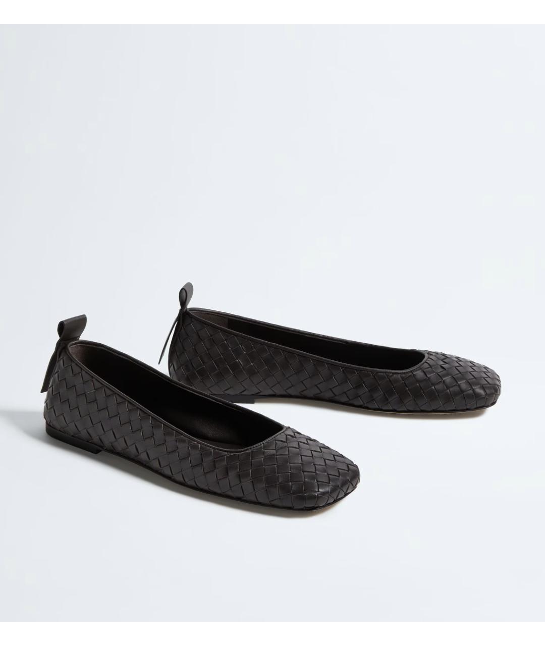 BOTTEGA VENETA Коричневые кожаные балетки, фото 3
