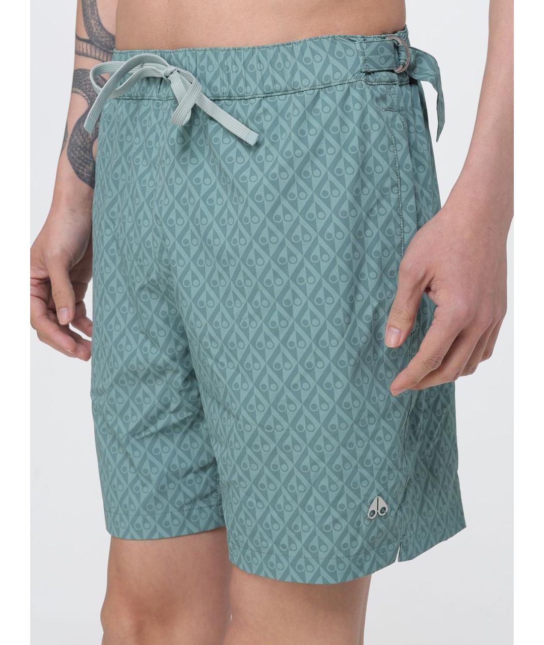 MOOSE KNUCKLES Зеленые полиамидовые шорты, фото 3