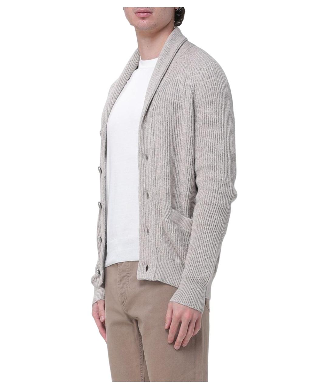 BRUNELLO CUCINELLI Серый хлопковый кардиган, фото 4