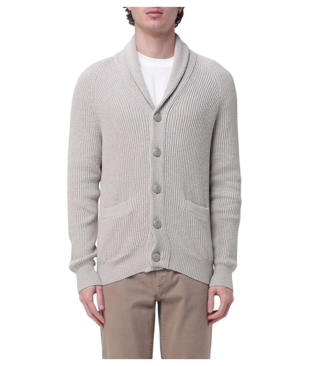 BRUNELLO CUCINELLI Серый хлопковый кардиган, фото 1