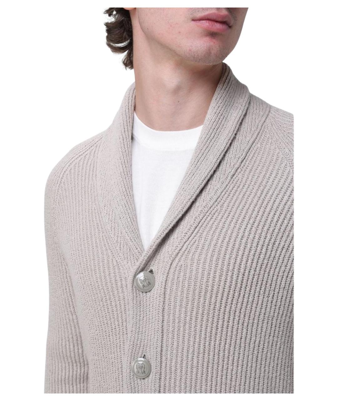 BRUNELLO CUCINELLI Серый хлопковый кардиган, фото 5