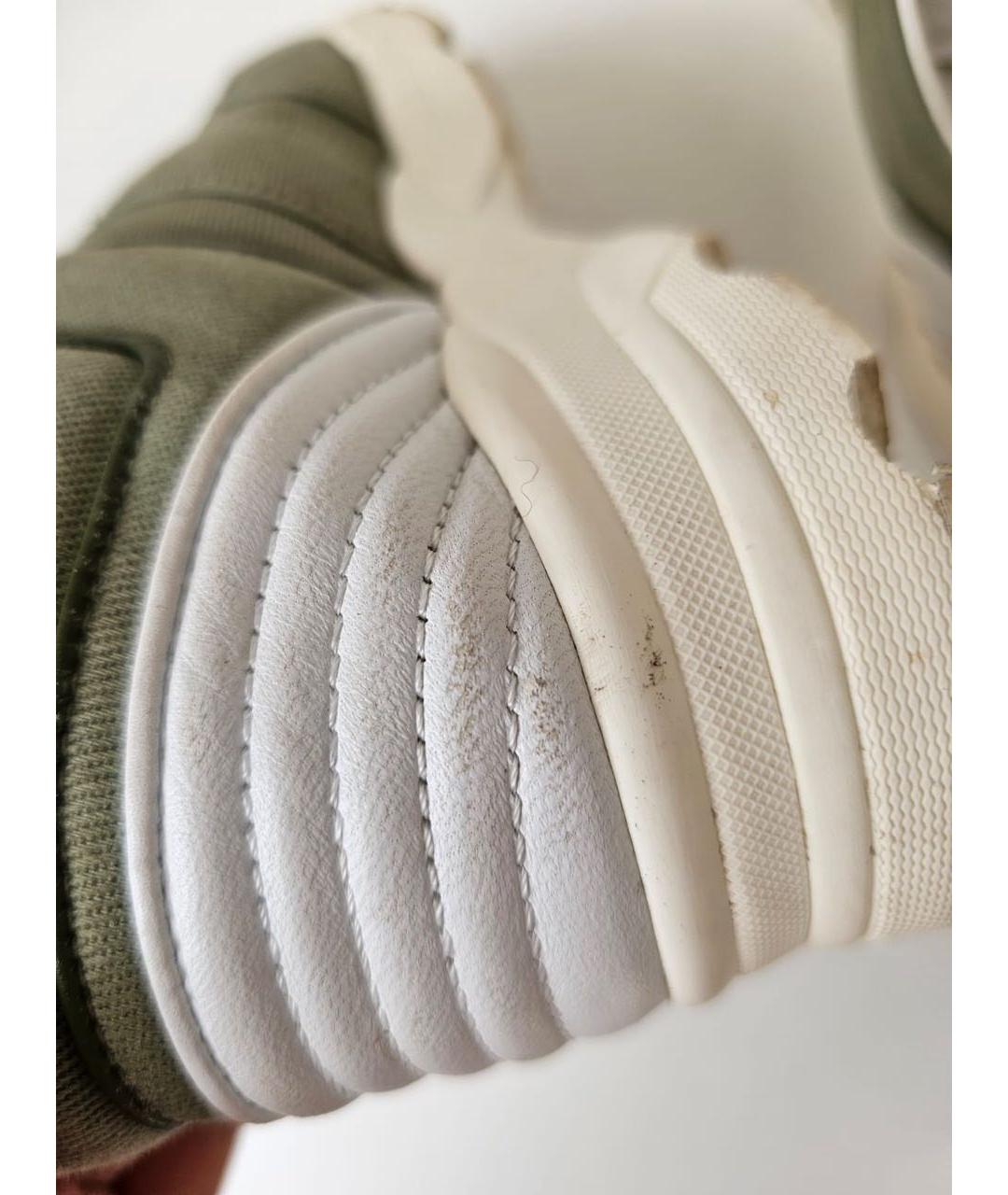 CHANEL Хаки текстильные кеды, фото 8