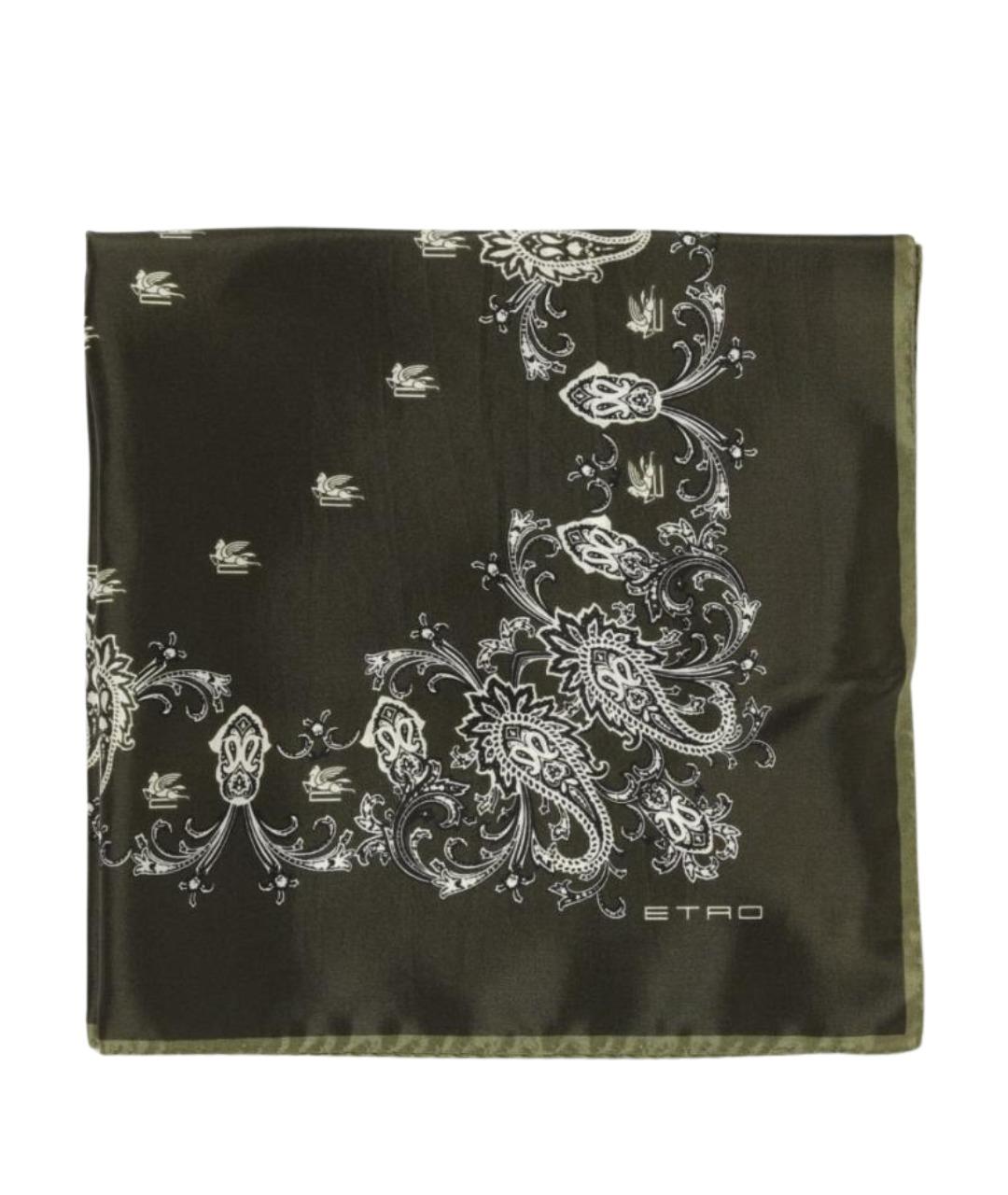 ETRO Зеленый шелковый шарф, фото 1