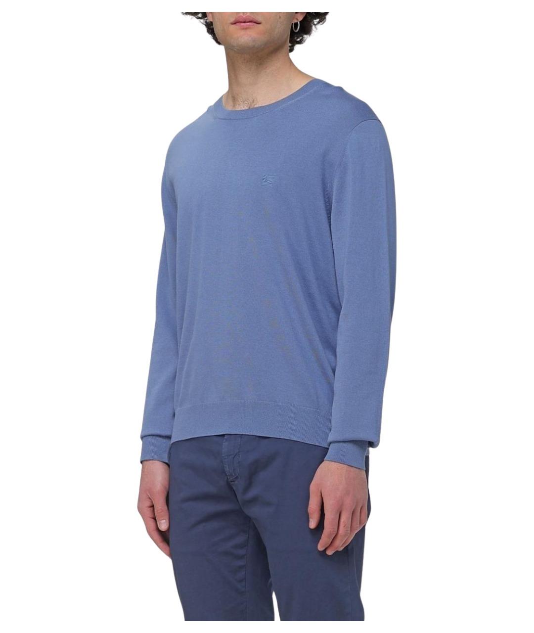 ETRO Голубой хлопковый джемпер / свитер, фото 4