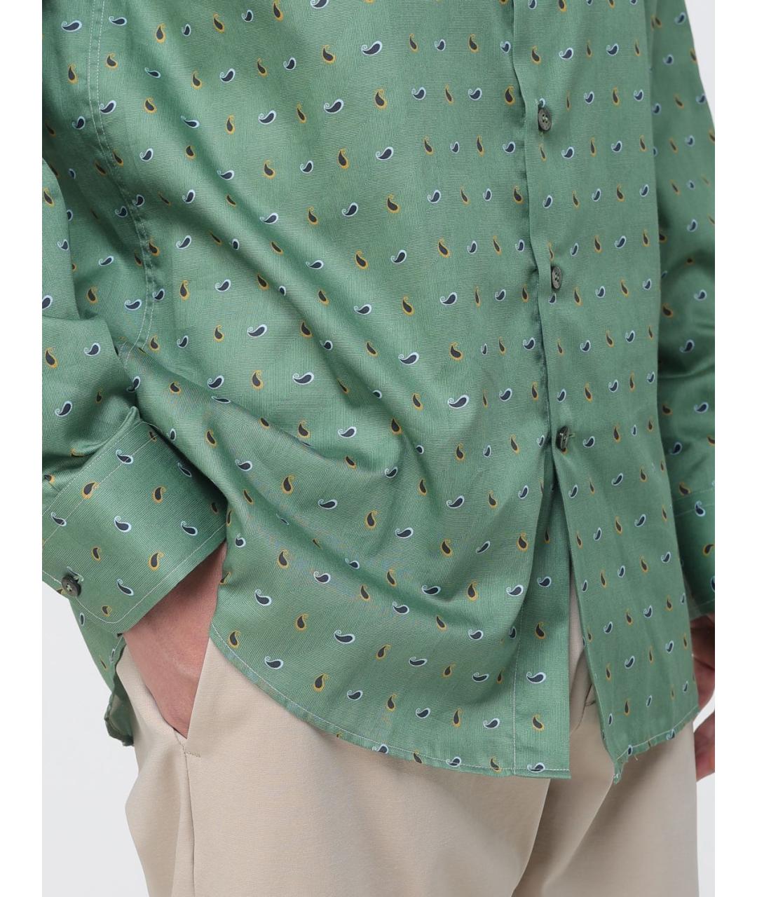 ETRO Зеленая хлопковая кэжуал рубашка, фото 5