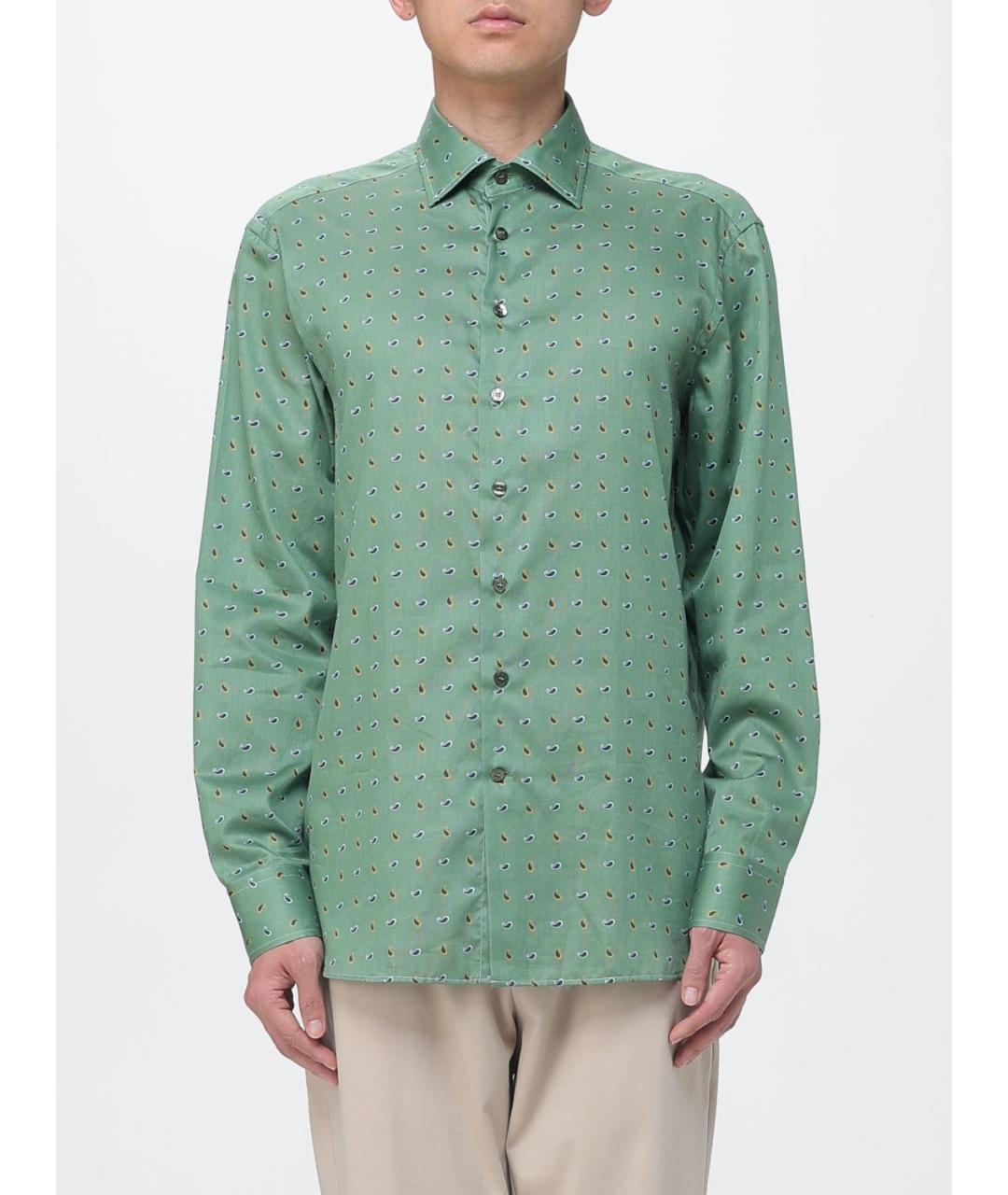 ETRO Зеленая хлопковая кэжуал рубашка, фото 6