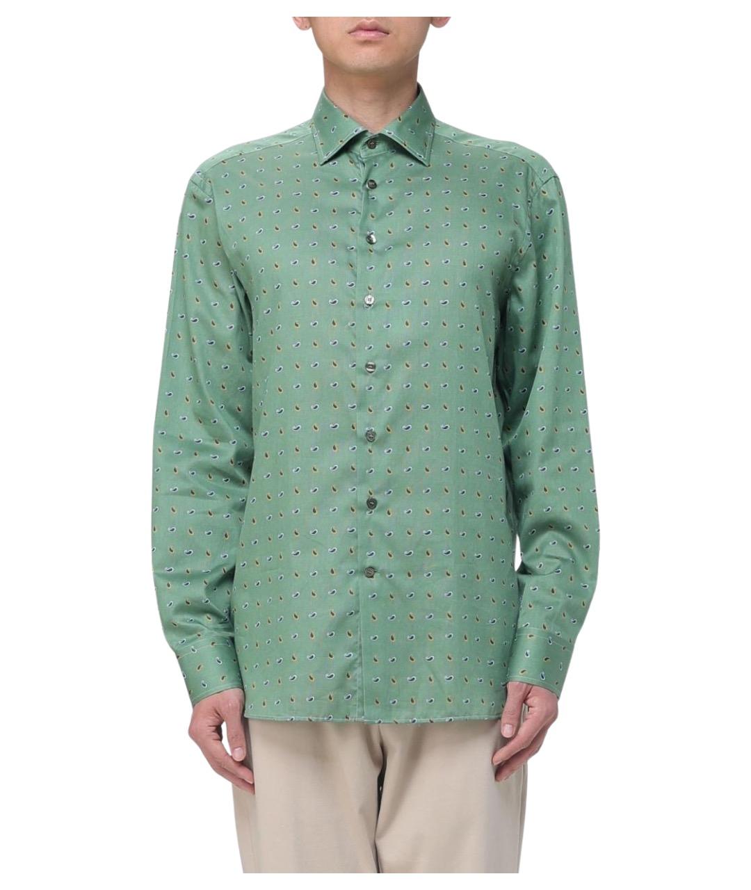 ETRO Зеленая хлопковая кэжуал рубашка, фото 1
