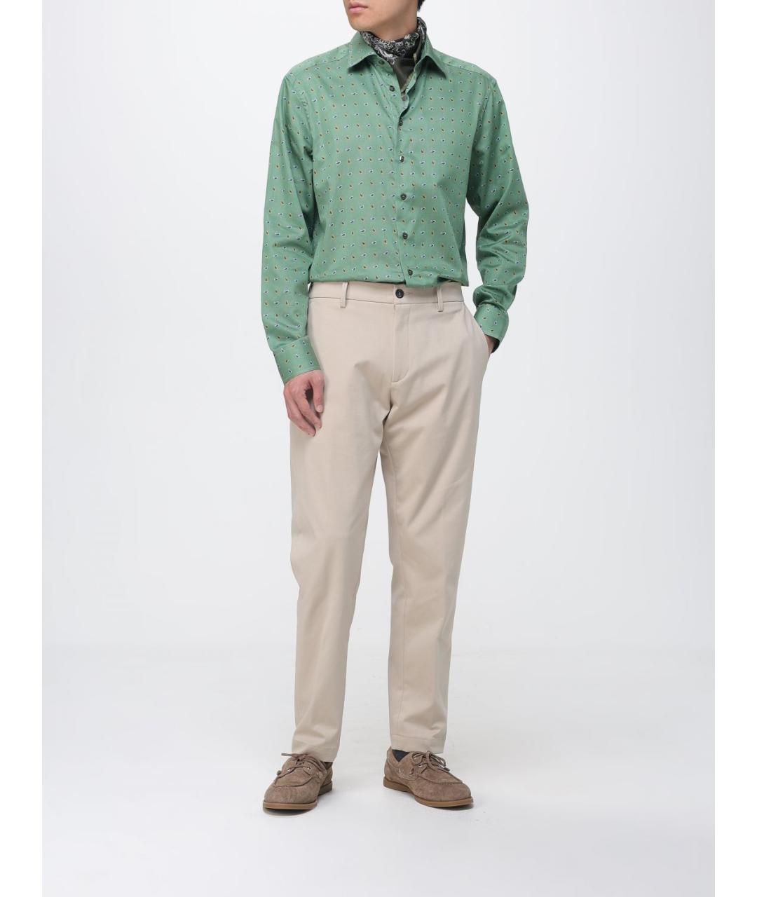 ETRO Зеленая хлопковая кэжуал рубашка, фото 2