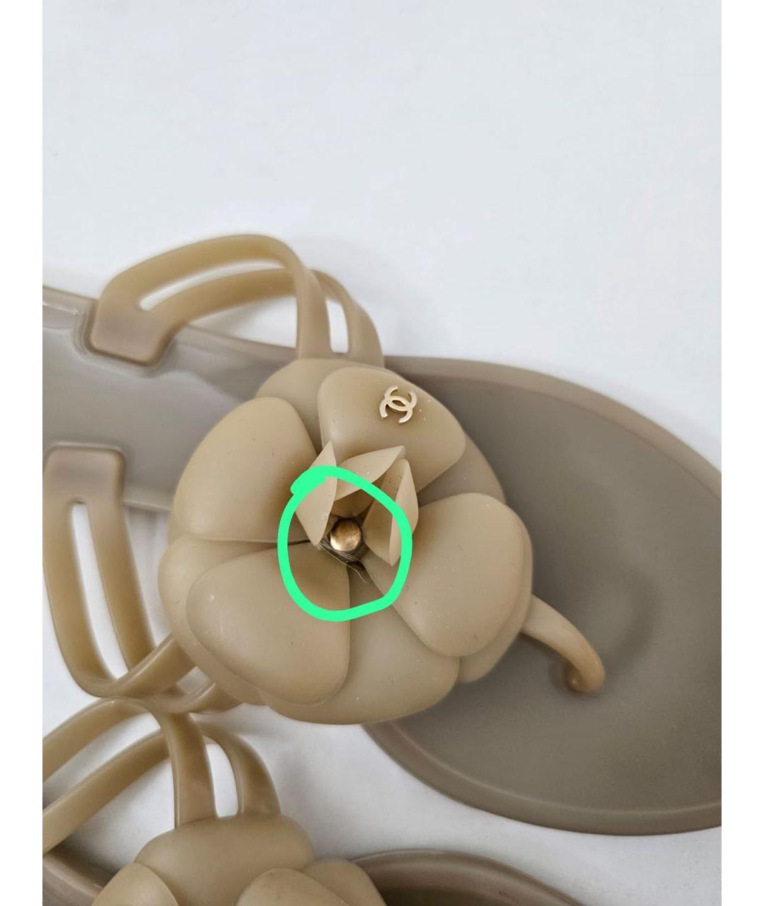 CHANEL Бежевые шлепанцы, фото 6