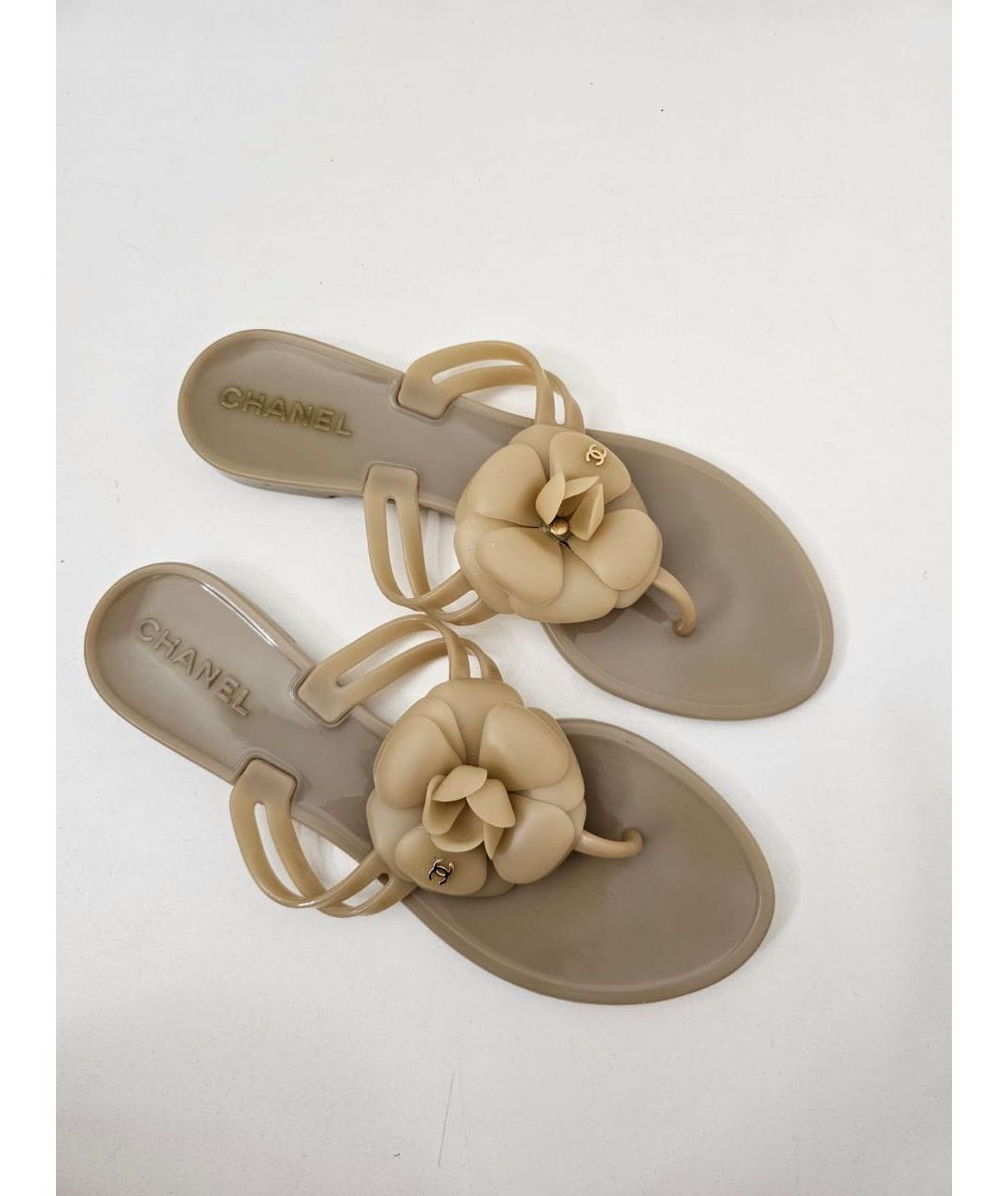 CHANEL Бежевые шлепанцы, фото 8