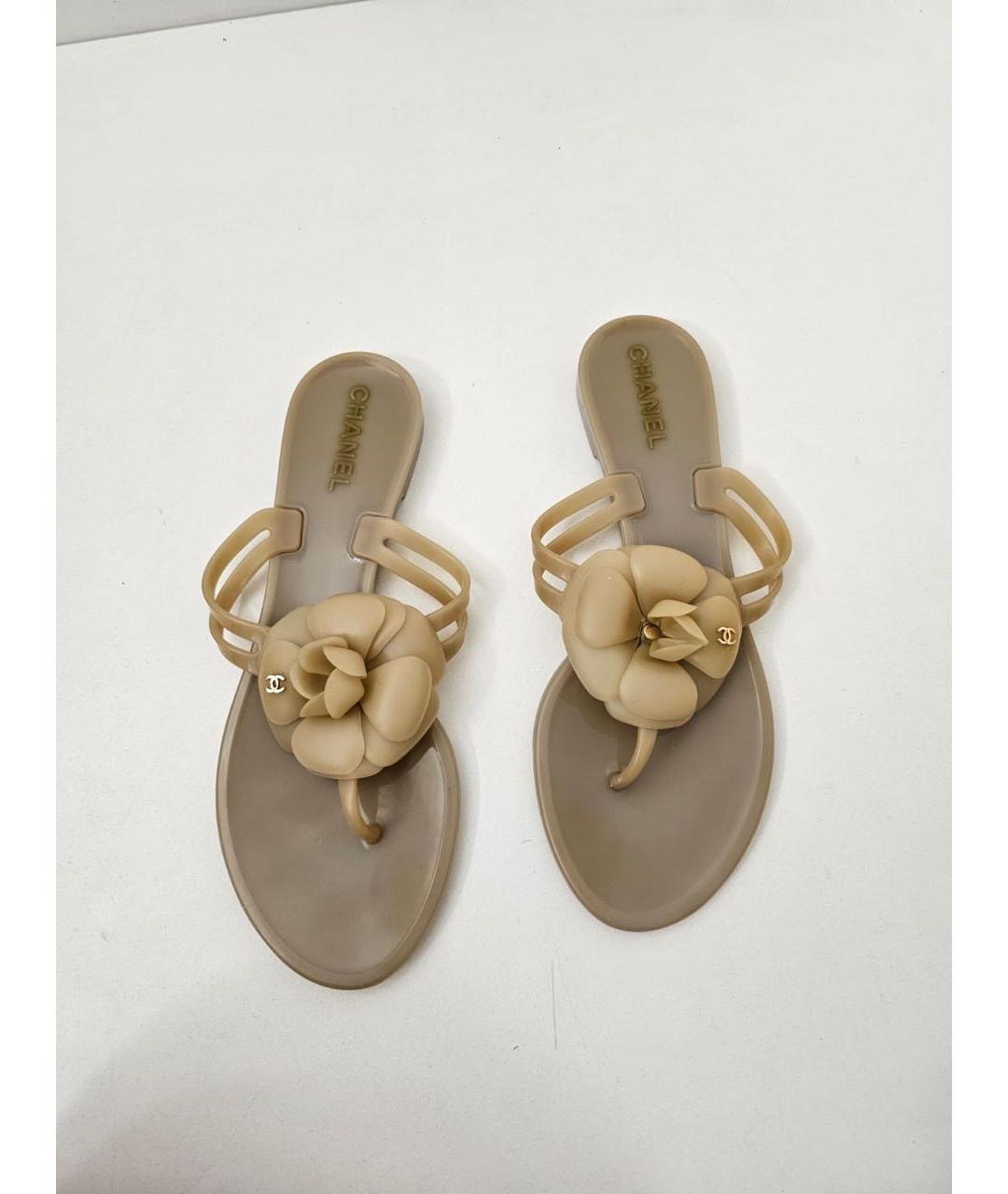 CHANEL Бежевые шлепанцы, фото 2